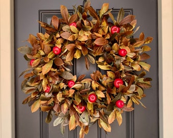 Outdoor Apple Fall Foliage Wreath