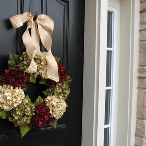 Front Door Wreaths for Christmas, Hydrangea Wreath, Holiday Wreaths, Featured in Town & Country Holiday Magazine image 3