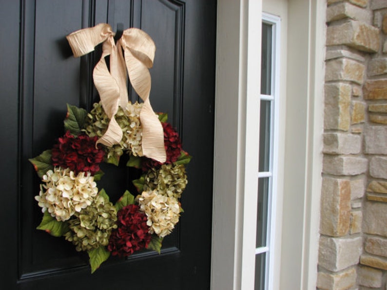 Front Door Wreaths for Christmas, Hydrangea Wreath, Holiday Wreaths, Featured in Town & Country Holiday Magazine image 3