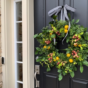 BEST SELLER 24 Front Door Wreaths for Summer Lemons and Crabapple Wreath Ready to Ship Wreaths image 5