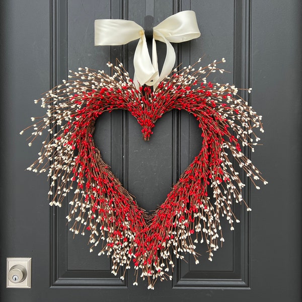 BEST SELLER Valentine's Day Wreaths, Front Door Heart Wreath