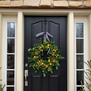 BEST SELLER 24 Front Door Wreaths for Summer Lemons and Crabapple Wreath Ready to Ship Wreaths image 6