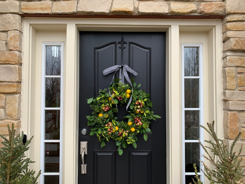 BEST SELLER 24 Front Door Wreaths for Summer Lemons and Crabapple Wreath Ready to Ship Wreaths image 6