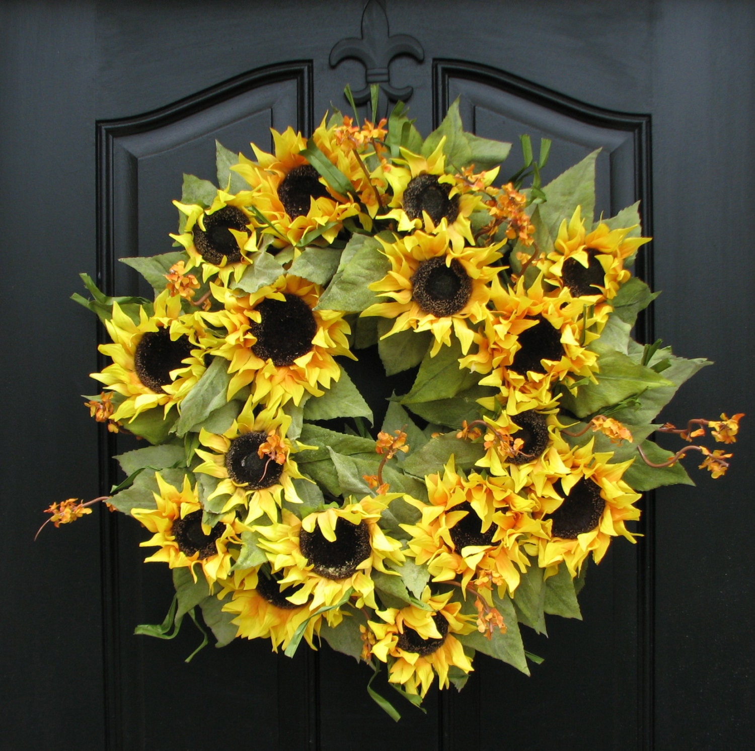 Sunflower Wreath Sunflower Bouquetsummer Celebrationdoor Etsy