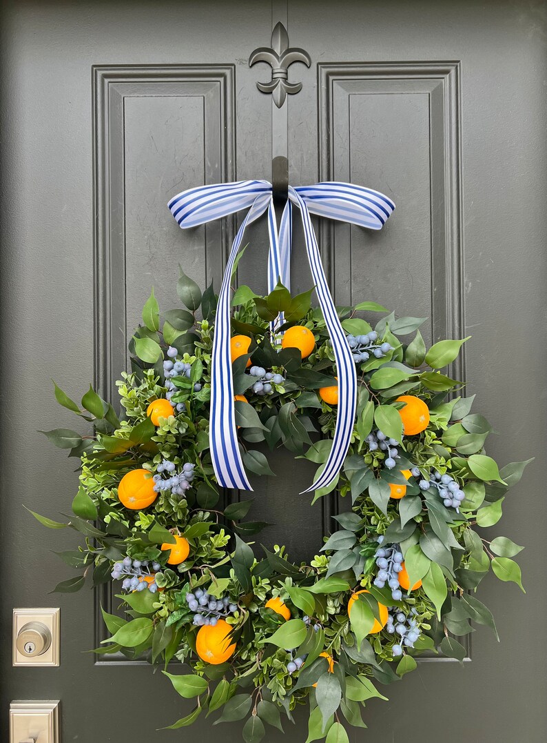 Florida Oranges Wreath, Spring Fruit Wreath for Front Door - Etsy