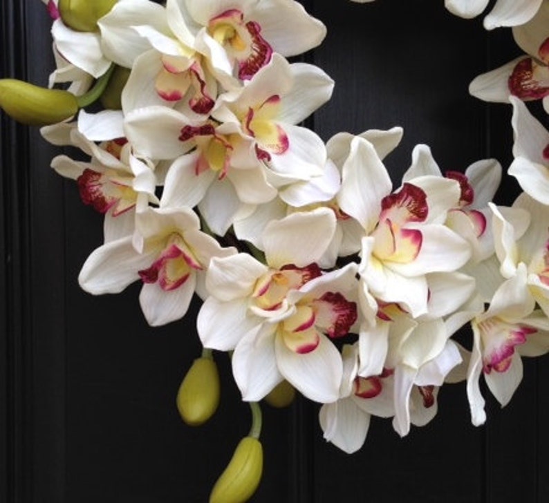 SUMMER Orchid Wreath Summer Orchids Year Round Wreath Front Etsy
