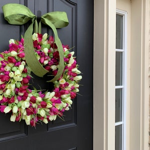 Spring Tulip Wreaths, Tulip Wreaths, Spring Wreaths, Spring Front Door Wreath, Door Wreaths, Mother's Day Wreath, Easter Wreaths image 3