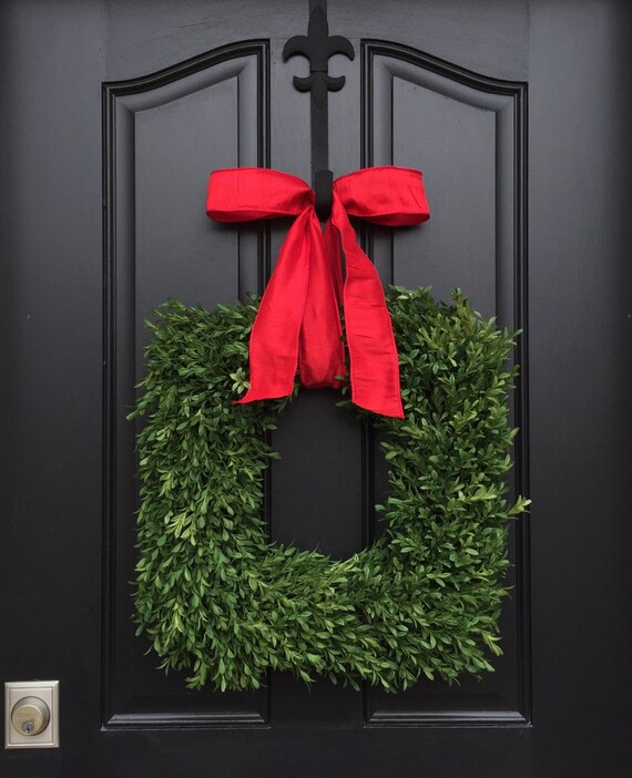 Items similar to Square Wreaths, Spring Boxwood Wreath, Evergreen