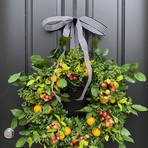 BEST SELLER 24 Front Door Wreaths for Summer Lemons and Crabapple Wreath Ready to Ship Wreaths image 2