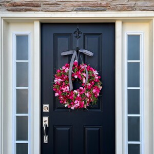 Pink Tulip Wreath, Spring Front Door Tulip Wreath image 3