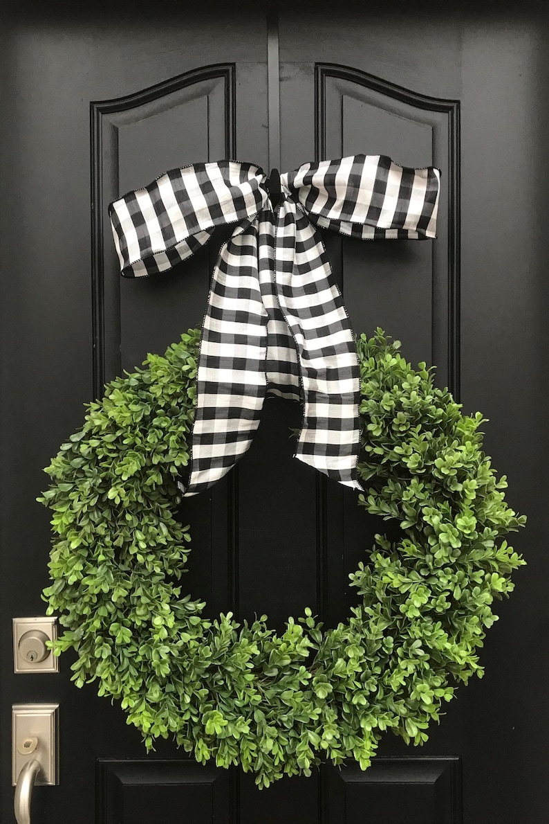 Boxwood Wreath, Front Door Wreaths, Artificial Boxwood Wreaths, XL Boxwood Wreaths, Realtor Gift Ideas image 3