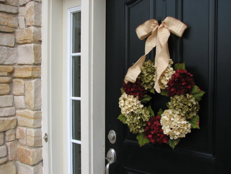 Front Door Wreaths for Christmas, Hydrangea Wreath, Holiday Wreaths, Featured in Town & Country Holiday Magazine image 5