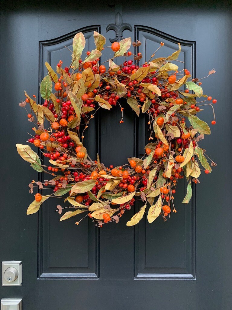 NEW Front Door Fall Wreath, Fall Colored Berry Wreath