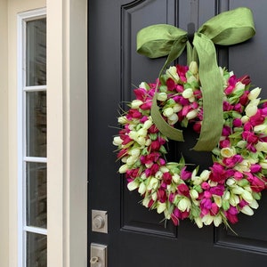 Spring Tulip Wreaths, Tulip Wreaths, Spring Wreaths, Spring Front Door Wreath, Door Wreaths, Mother's Day Wreath, Easter Wreaths image 5