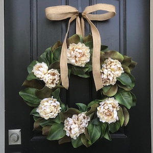 FALL Magnolia Leaf Wreath, Premium Magnolia and Peony Wreath