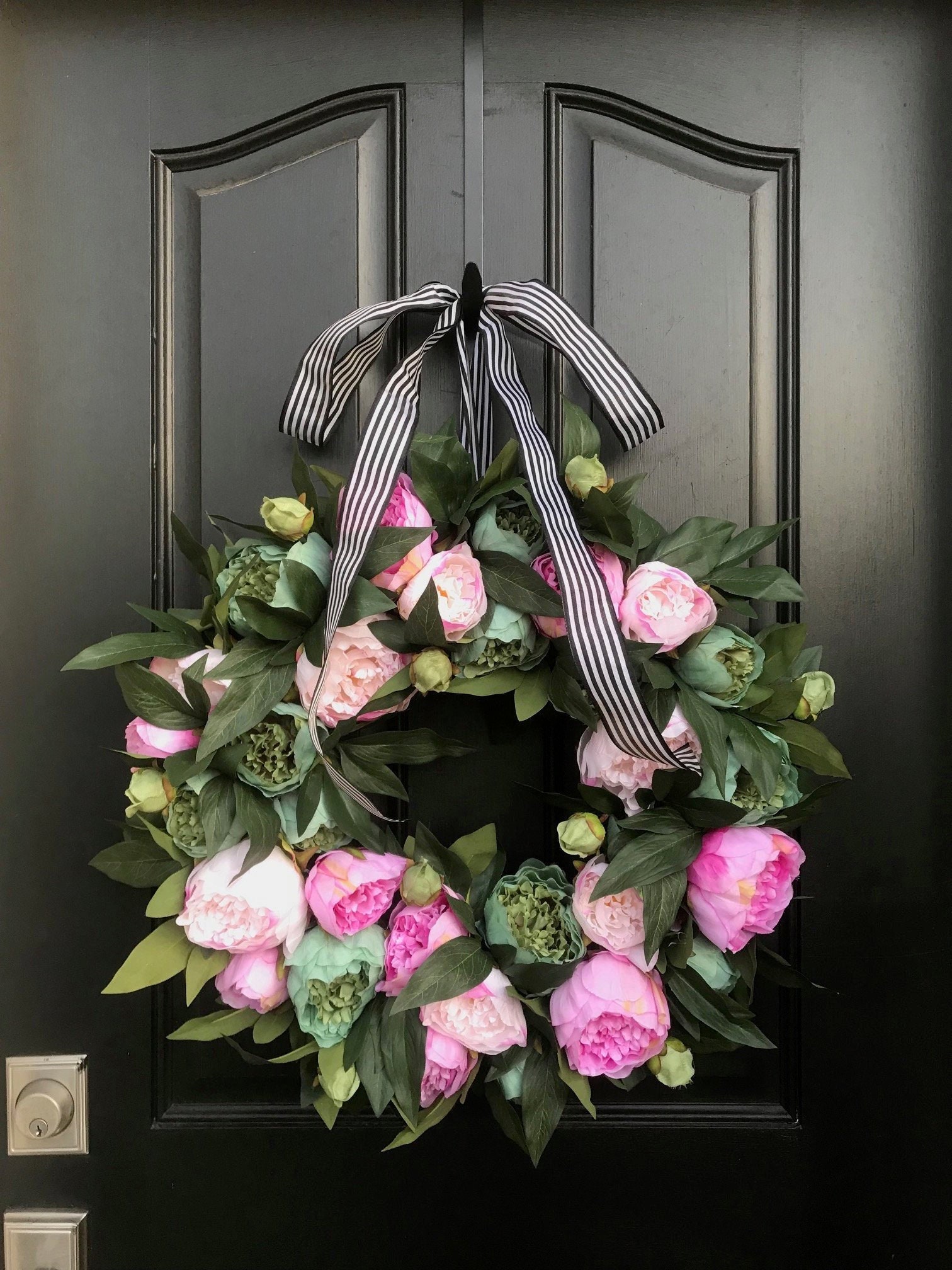 Spring Peony Wreath Front Door Wreaths Spring Wreath for Etsy