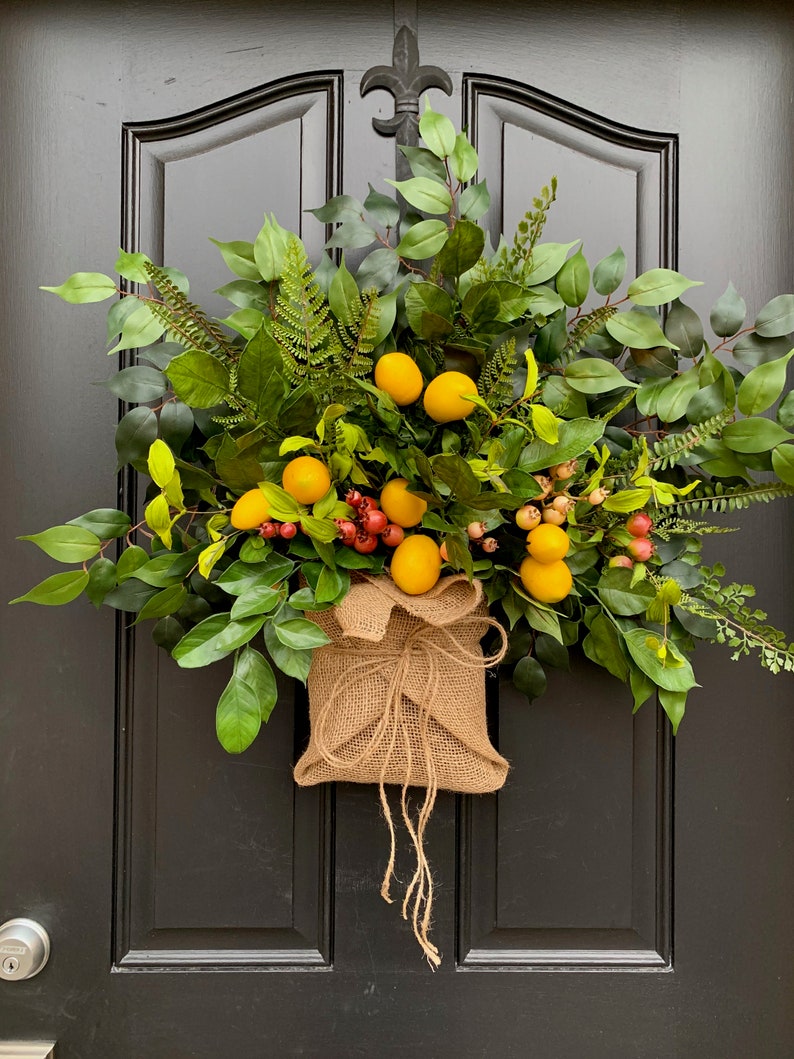NEW Spring Baskets for Front Door Burlap Wrapped Bouquet Etsy