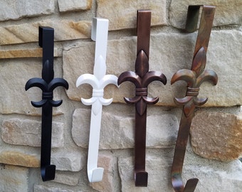 Hanger, Wreath Hardware, Wreath Hangers, Hanger for Wreaths, Black Wreath Hanger, Black Fleur De Lis Hanger, Over the Door Hanger