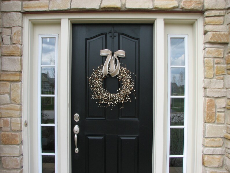 Year Round Door Decor Summer Wreath Shabby Chic Wreath Cream Berry Wreath