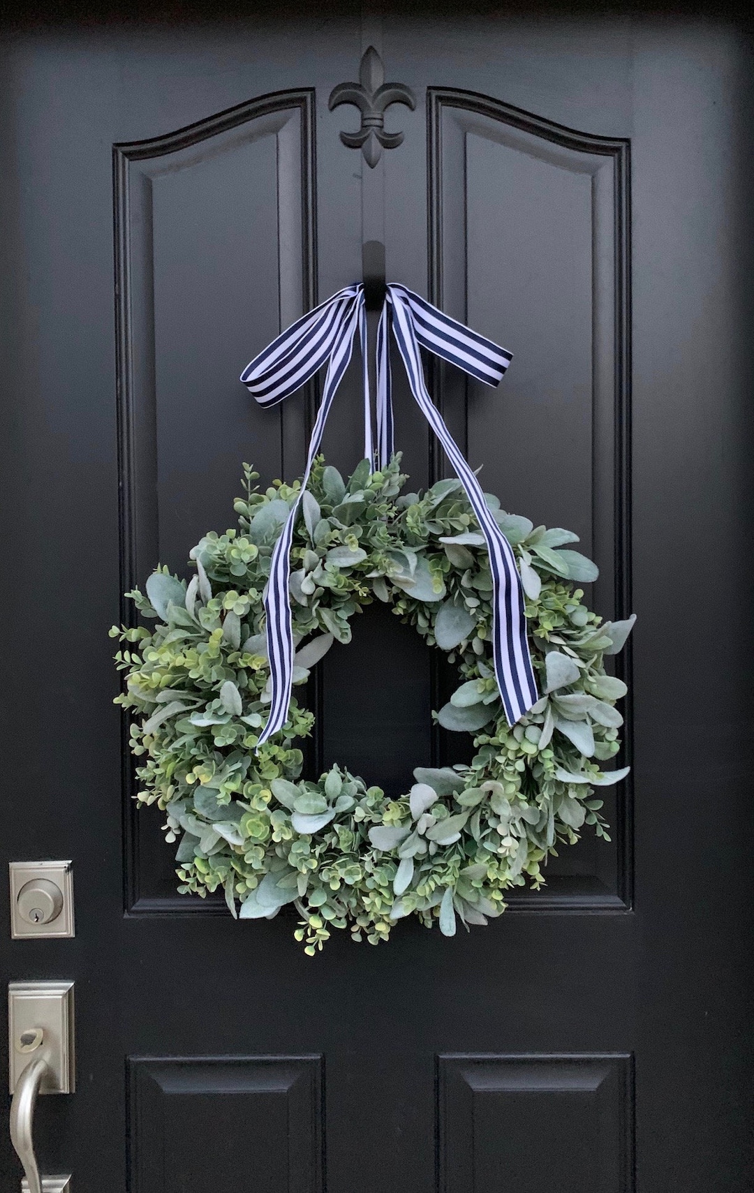 Lamb's Ear & Eucalyptus Wreath: Summer Farmhouse Door Decor - Etsy
