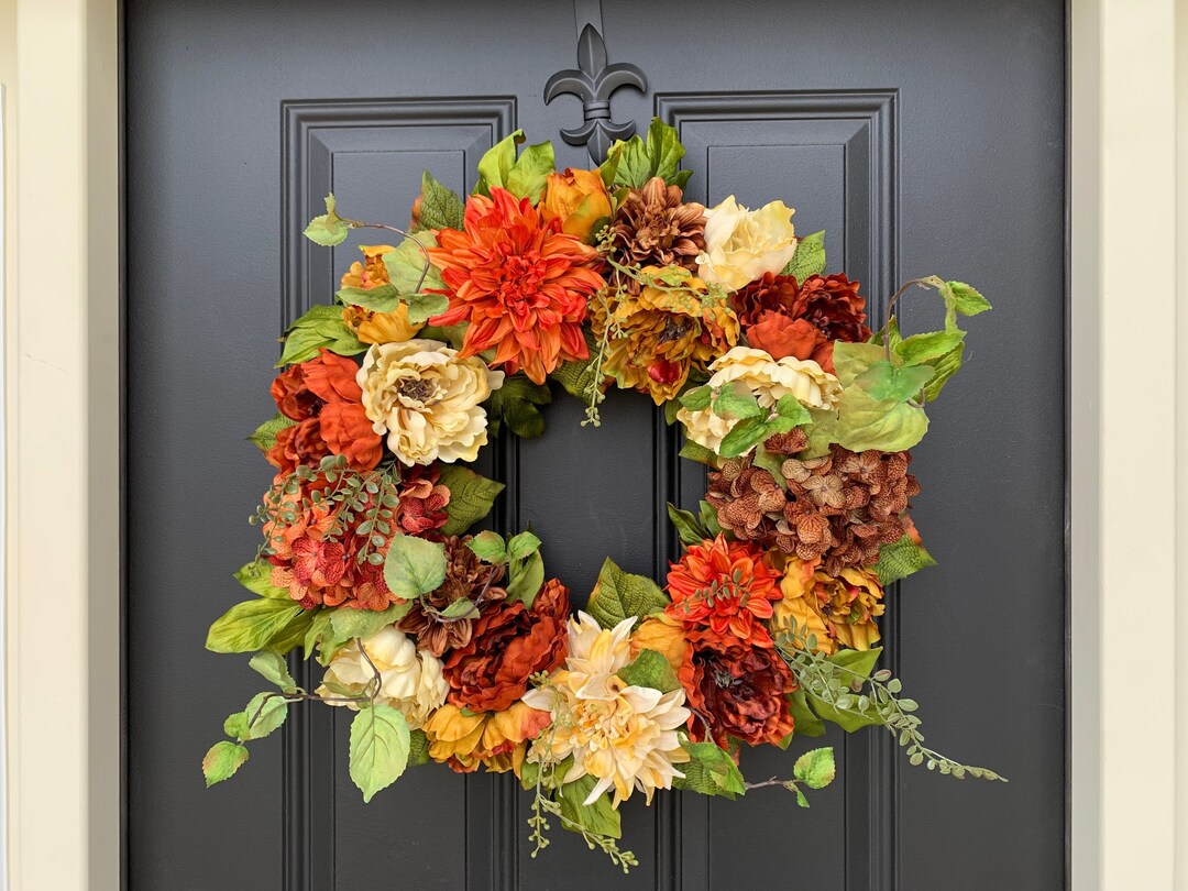 NEW Fall Wreath for Door, Front Door Fall Wreaths, Colorful Fall Door
