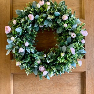 Eucalyptus Wreath Farmhouse Lamb's Ear Wreath image 6