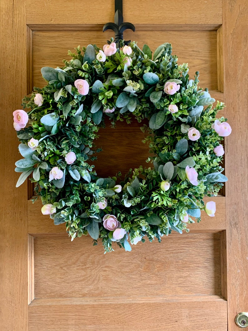 Eucalyptus Wreath Farmhouse Lamb's Ear Wreath image 6