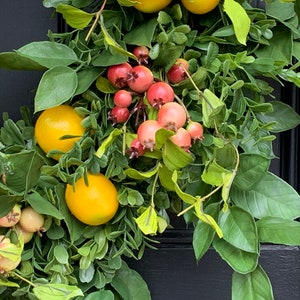 Front Door Lemon Wreaths, Spring Wreath with Lemons and Crab Apple image 5