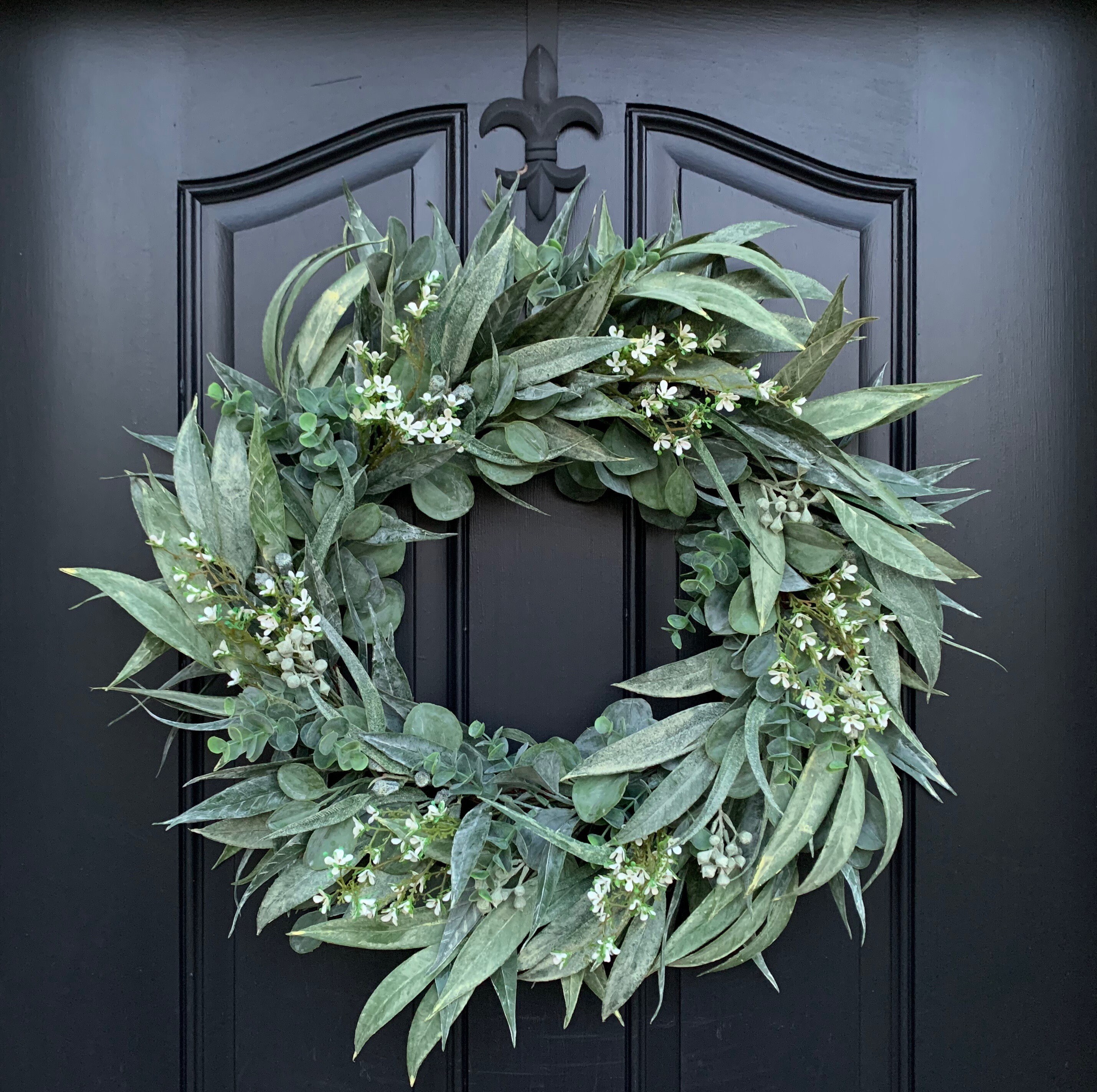 Year Round Farmhouse Wreaths, Winter Wreaths for Front Door, Eucalypt…