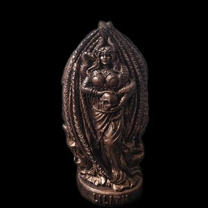 Lilith Statue 7.8&quot; Gothic Lilith Sculpture for Altars and Tabletop Decor, bronze