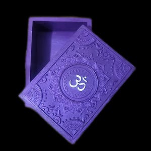 Om Symbol Mandala Sculpture Jewelry Trinket Keepsake Tarot Box Meditation yoga Great Spiritual Or Metaphysical Gift