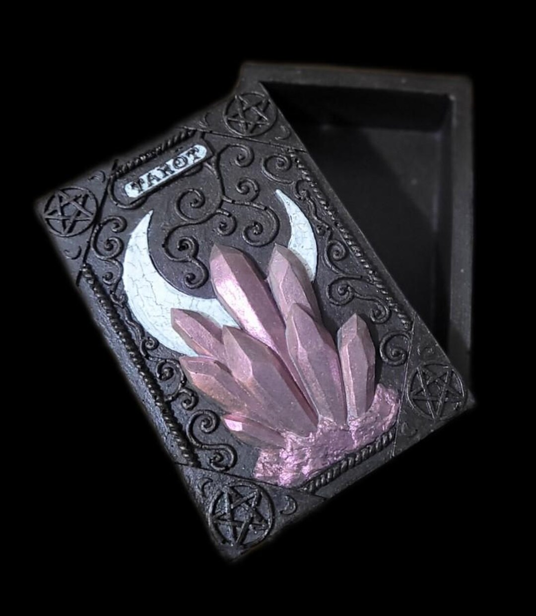 本革レザー　タロットケースウィッカ 手作り日月タロット カード ボックス魔女小物ボックス魔術ギフト