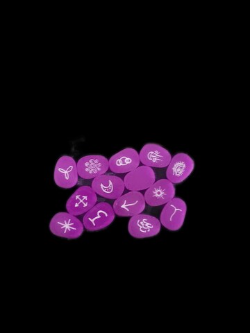 Witch Runes Purple Glow In The Dark Divination Fortune Telling