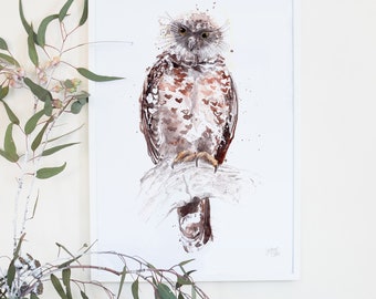 Australian Birds Powerful Owl Giclee Art Print