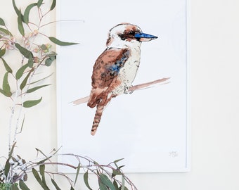 Australian Birds Kookaburra Giclee Art Print, Australiana