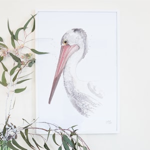 Australian Birds Pelican Giclee Art Print, Australiana