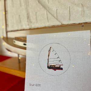 Cape Cod Catboat Needlepoint Ornament Canvas