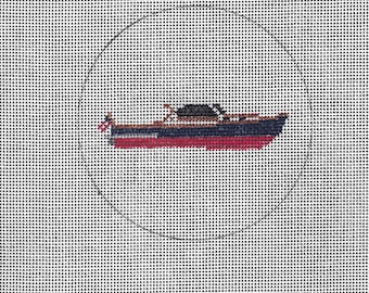 Picnic Yacht Needlepoint Ornament Canvas