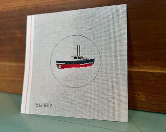 Lobster Boat Needlepoint Ornament Canvas