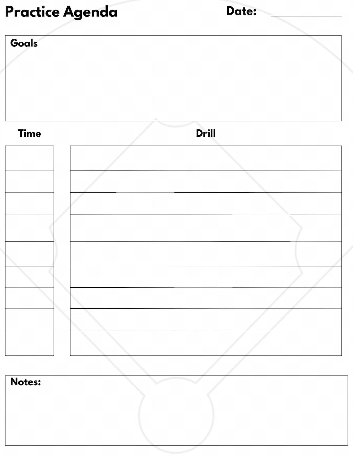 Baseball, Softball, Planning, Digital Guide, Practice, Printable ...