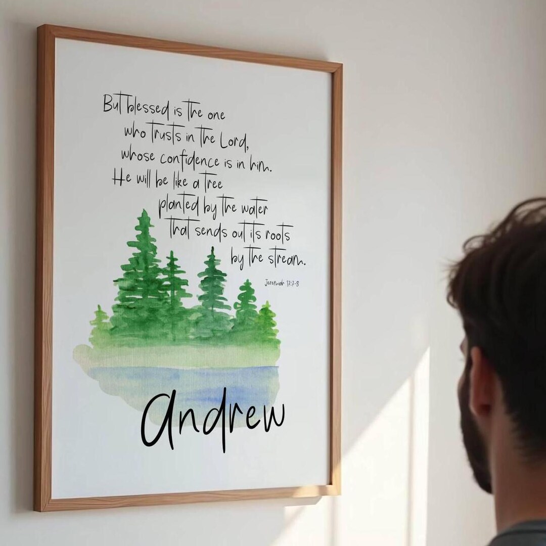 Personalized Christian Gift for Men Scripture Wall Art Christian Man ...