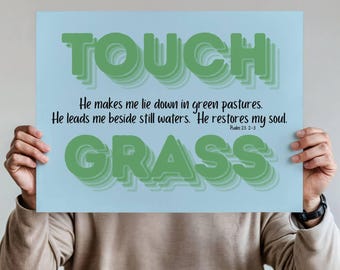 TOUCH GRASS Youth Group Room Decor: Youth Ministry Poster (Digital Download)