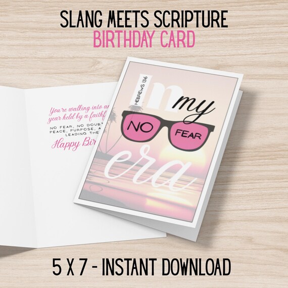 Christian Birthday Card for Her: Slang Meets Scripture (digital 