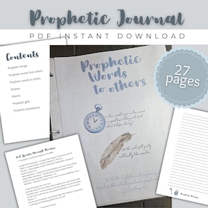 Christian Journals Printable Prophetic Journal PDF Prophecy Journal Gift Prophetic Dream Journal Prophetic Word Journal Instant Download