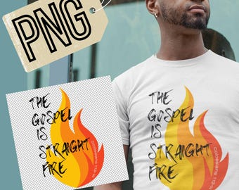 Straight Fire Christian PNG: Youth Ministry Design (Digital Download)