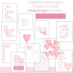 Pink Christian Dorm Art Prints: Girly Bible Verse Decor (Digital Download)