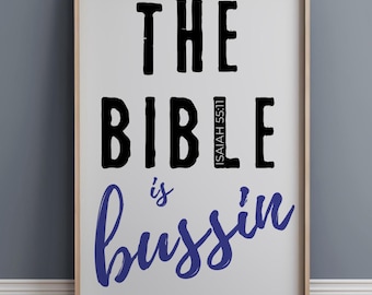 BIBLE IS BUSSIN Youth Group Room Decor: Youth Ministry Poster (Digital Download) with Teen Bible Study