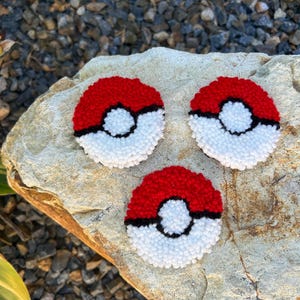 Pokeball Punch Needle Mug Rug Coaster for Home or Car