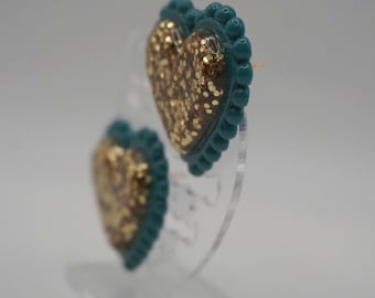 Handcrafted Resin Heart Earrings