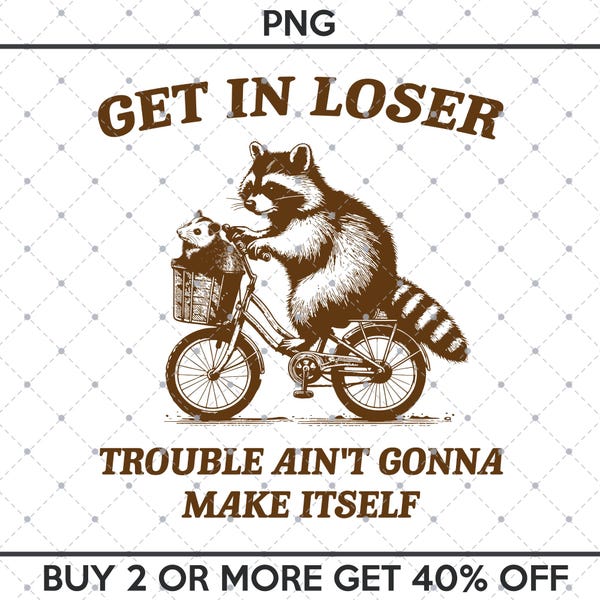 Fichier numérique de dessin vintage, meme raton laveur drôle, drôle de poubelle panda merch, Opossum raton laveur SVG